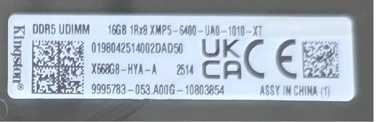 Kinston Fury Beast 6400mts 32 GB Kit - Image 2