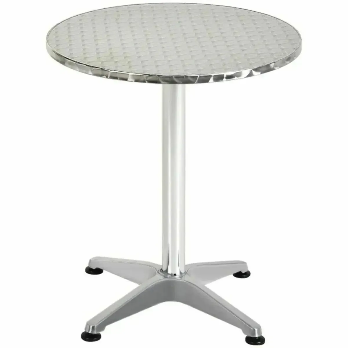 Cafe Bistro Restaurant Table Adjustable Silver - Image 1