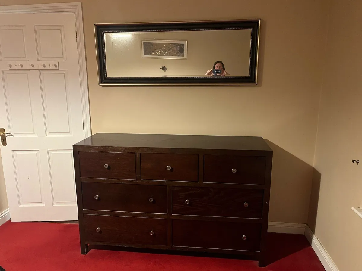 Chest of drawers & matching mirror - Image 4