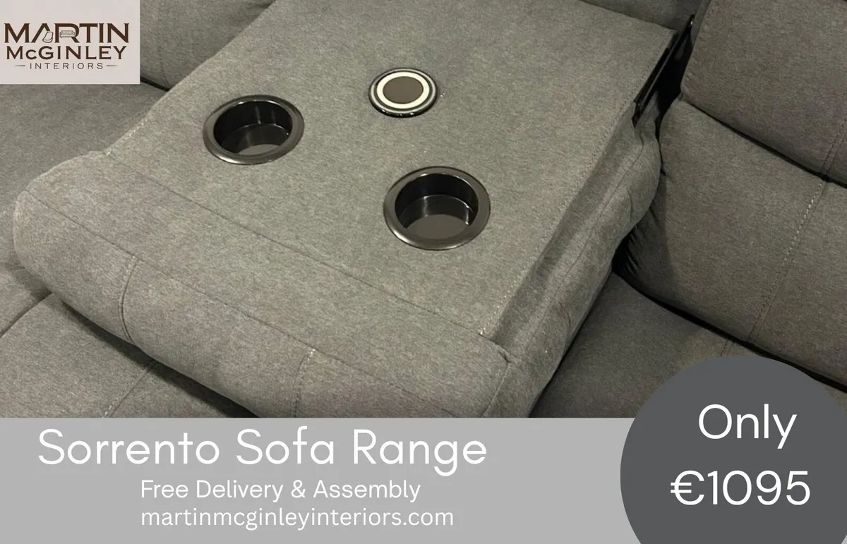 New Fabric Sorrento USB Charging Port Sofa Sets - Image 4