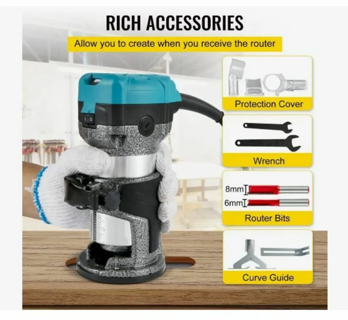 Router Tool, 710W Wood Router - Image 4