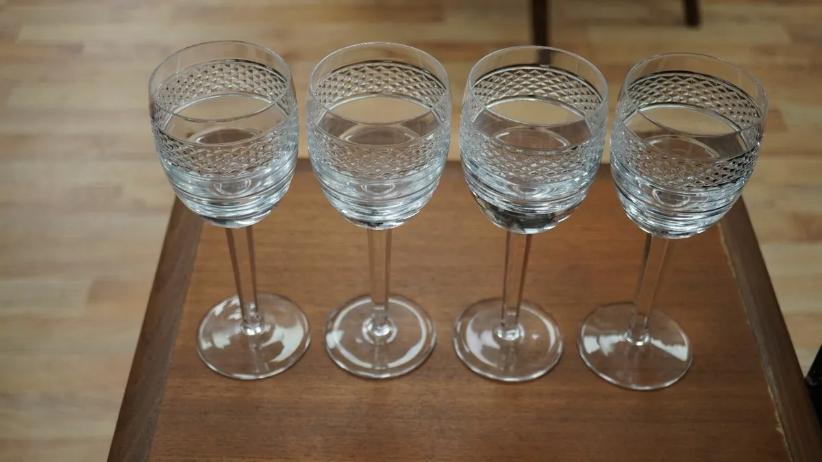 Tipperary Crystal Diamond-Cut Stemmed Glasses - Image 2