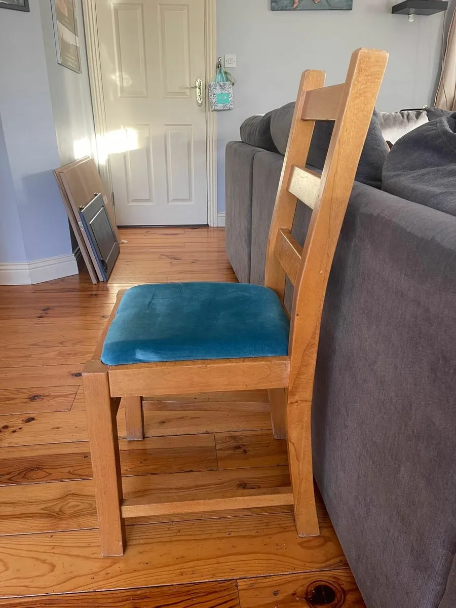 SIX Solid Wood Dining Chairs Upholstered Seats - Image 3