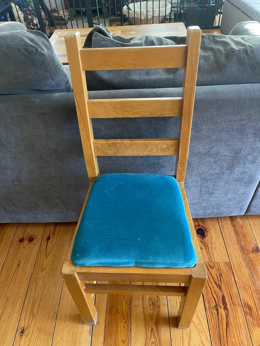 SIX Solid Wood Dining Chairs Upholstered Seats - Image 2