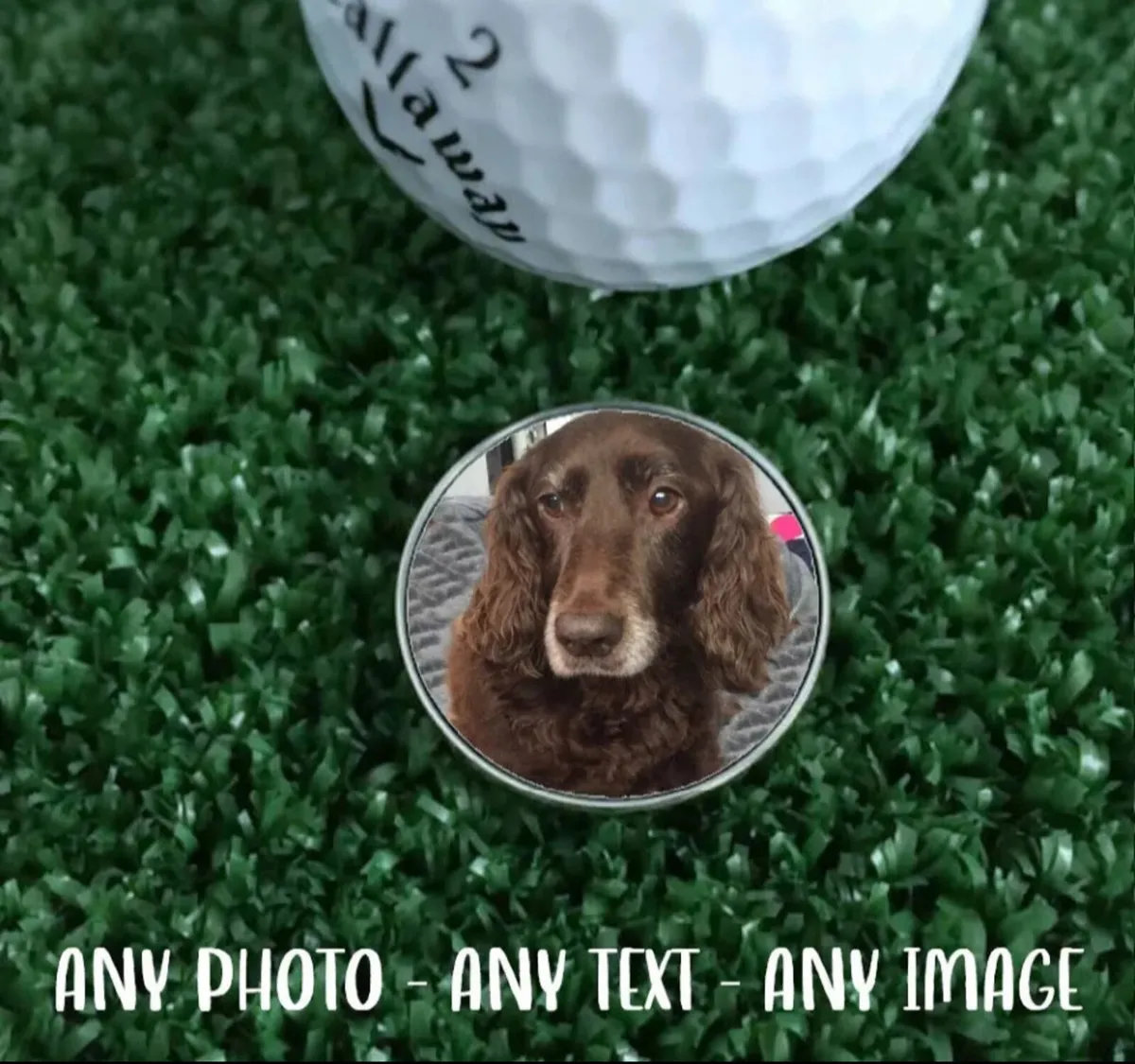 Personalised Text, Logo, Photo Golf Ball Marker - Image 1