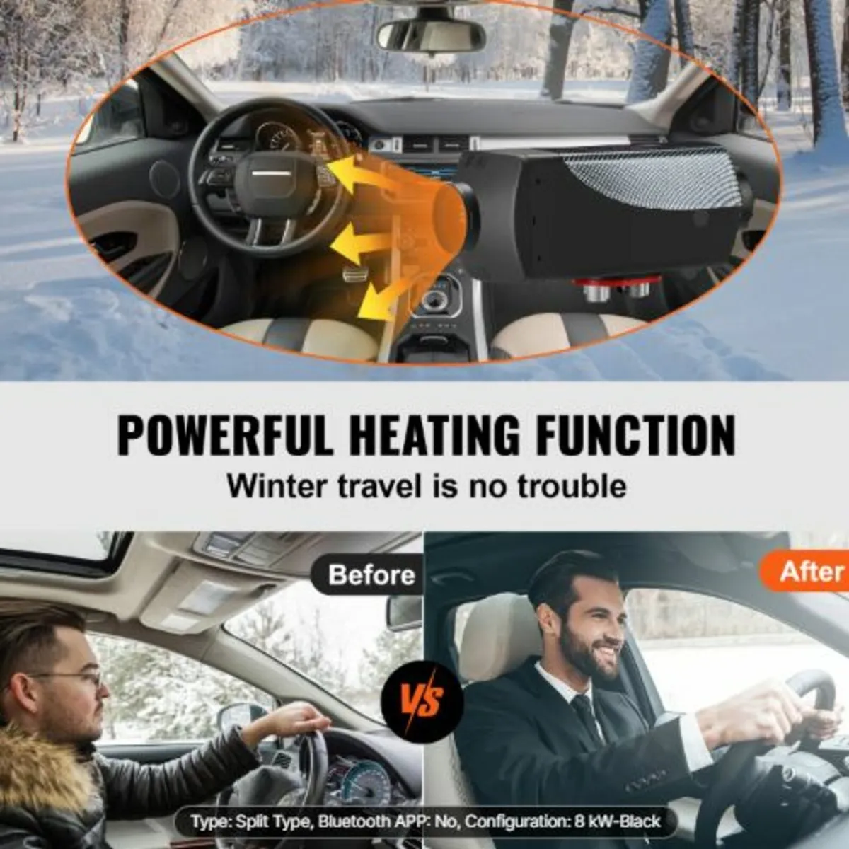 12V 8KW Diesel Air Heater with LCD Switch, Diesel - Image 2