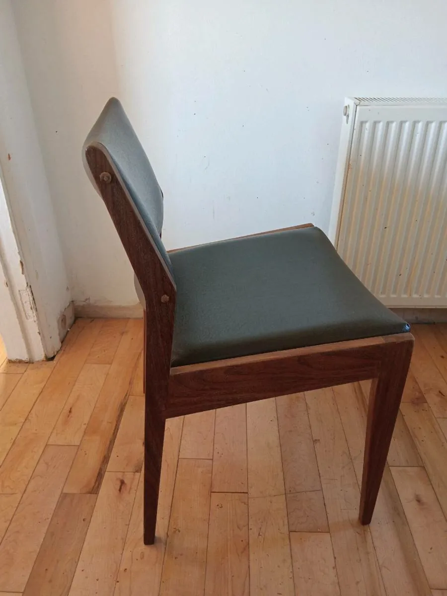 crannac mid century teak/brown leather dining set - Image 4