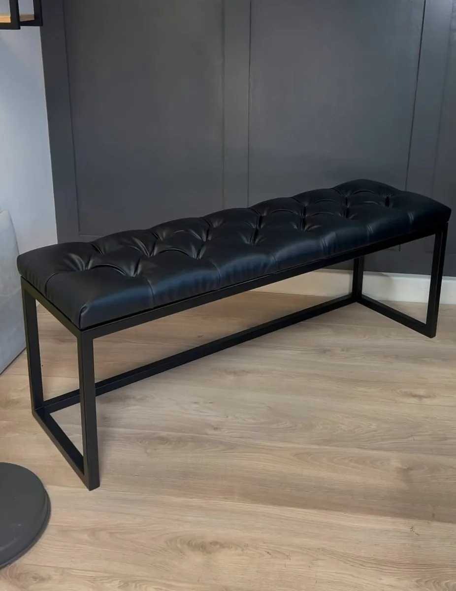 Metal bench witch ecoleather seat - Image 1