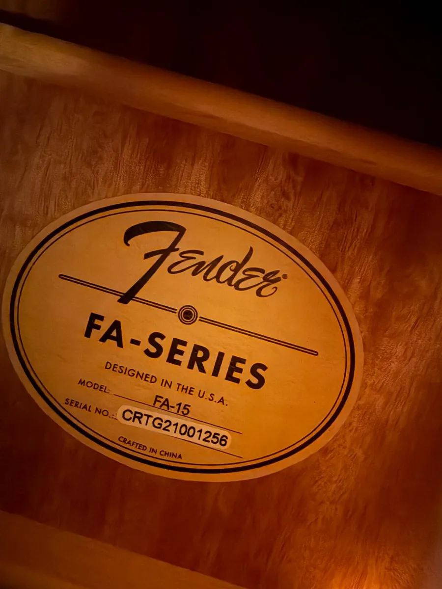 Fender FA-15 Acoustic Guitar, - Image 1