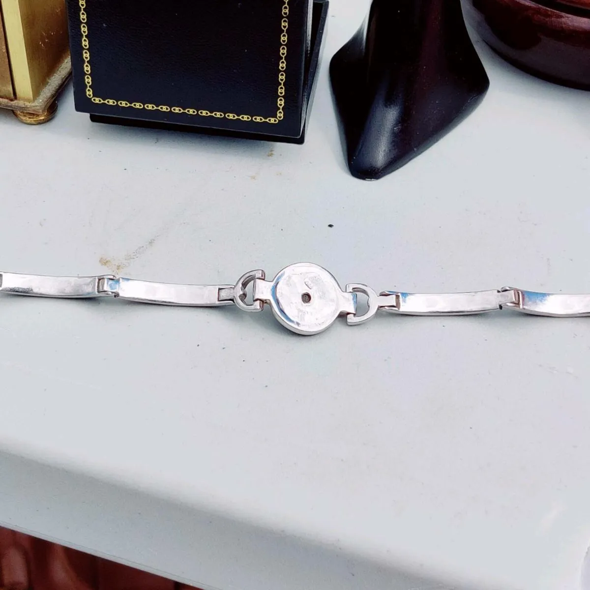 ROUND CHUNKY ONYX, 925 Silver New Chunky Bracelet - Image 4