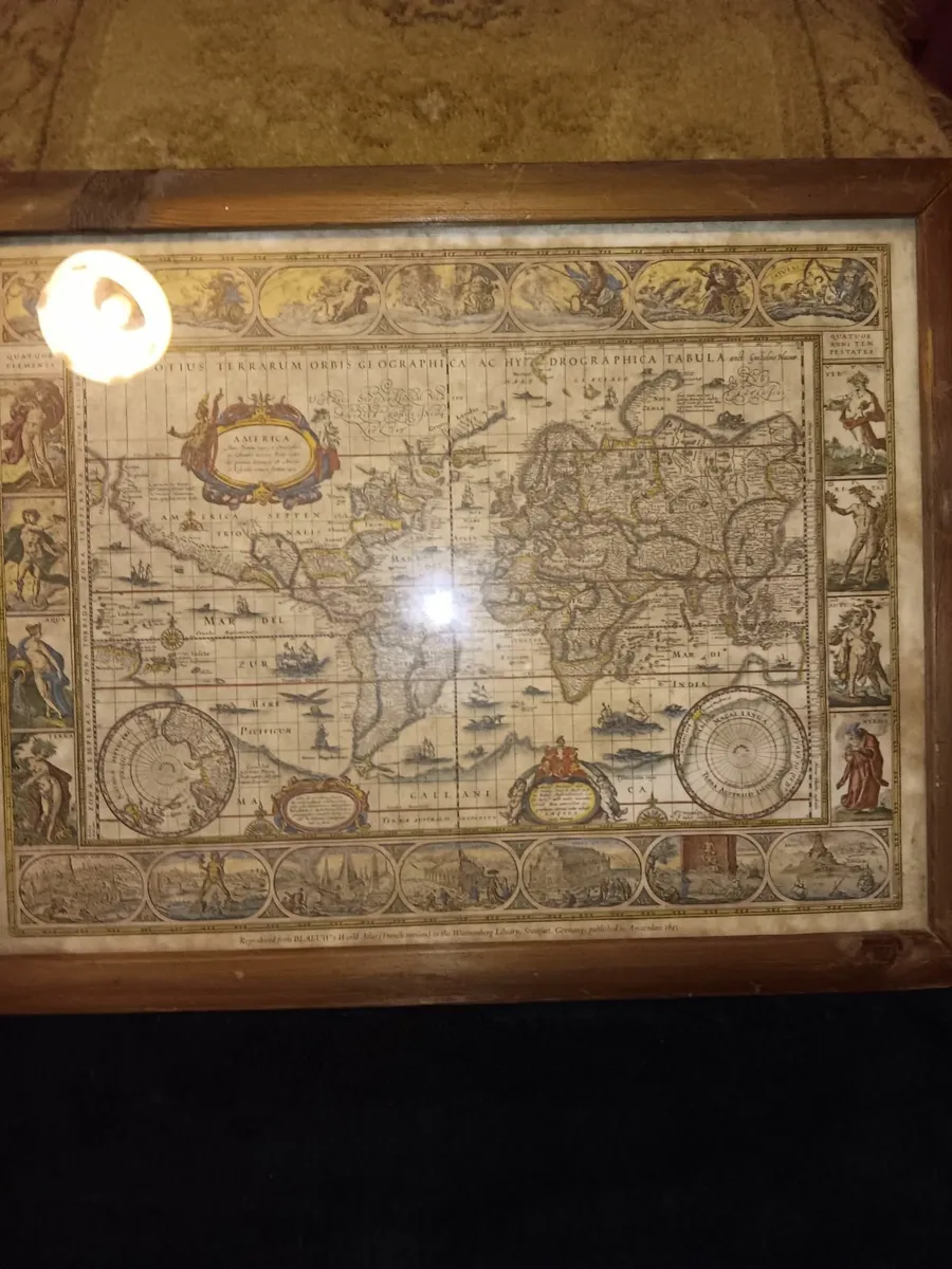 Vintage framed map - Image 2