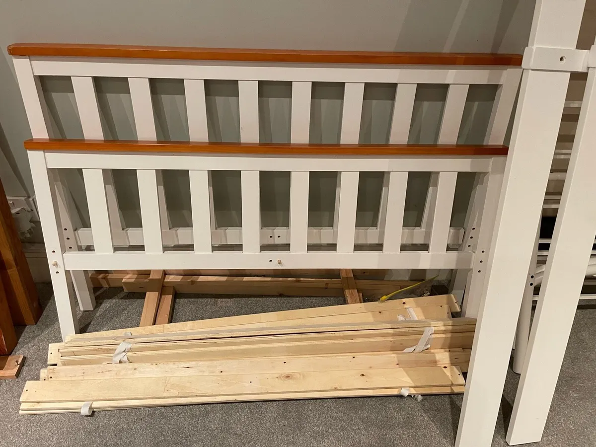 Lovely White 4 Foot Small Double Bed - Can Deliver - Image 2