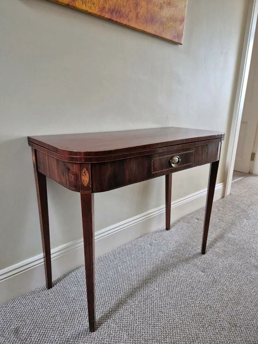 George III foldover tea table - Image 1