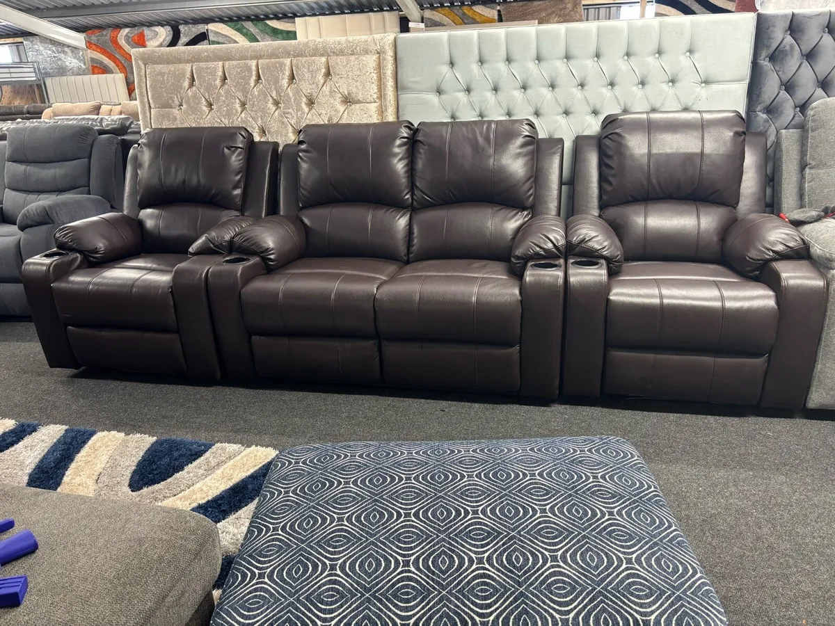 New 2+1+1 brown leather Sofas - Image 1