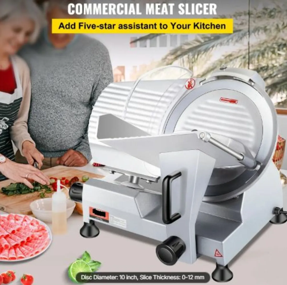Commercial Meat Slicer, 240W Electric Deli Food - Image 4