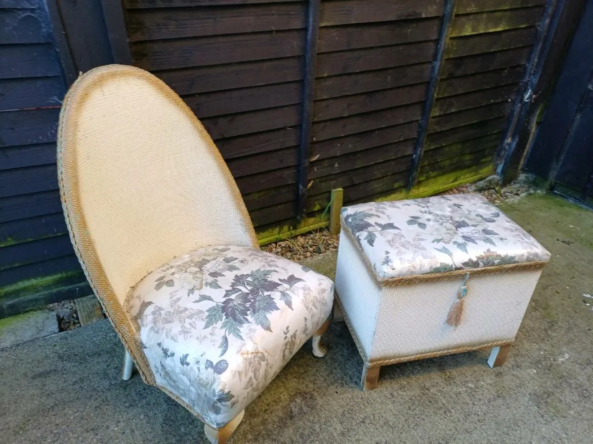 1950’s Lloyd Bloom Boudoir Chair & Ottoman - Image 1