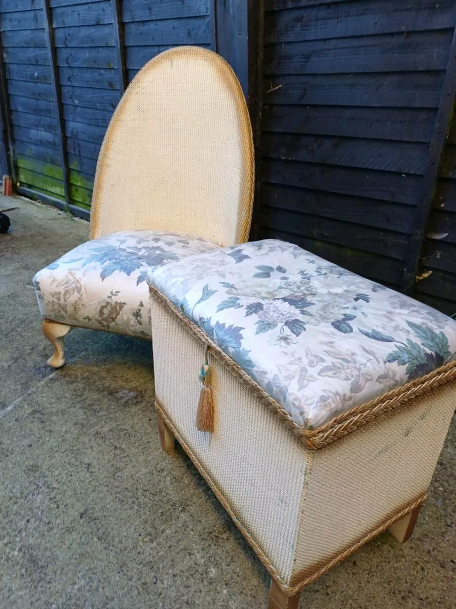 1950’s Lloyd Bloom Boudoir Chair & Ottoman - Image 2