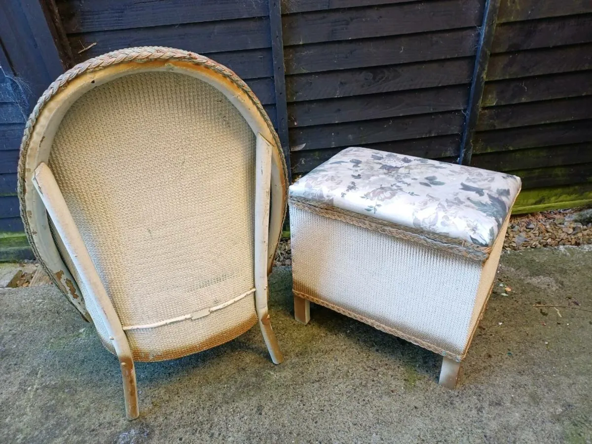 1950’s Lloyd Bloom Boudoir Chair & Ottoman - Image 4