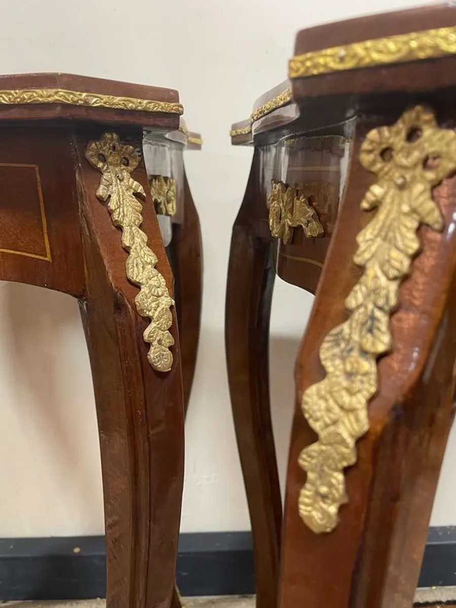 ON SALE ! Was 395 Now 330 !! French Style Side Tables Painted & Brass Detail - Image 3