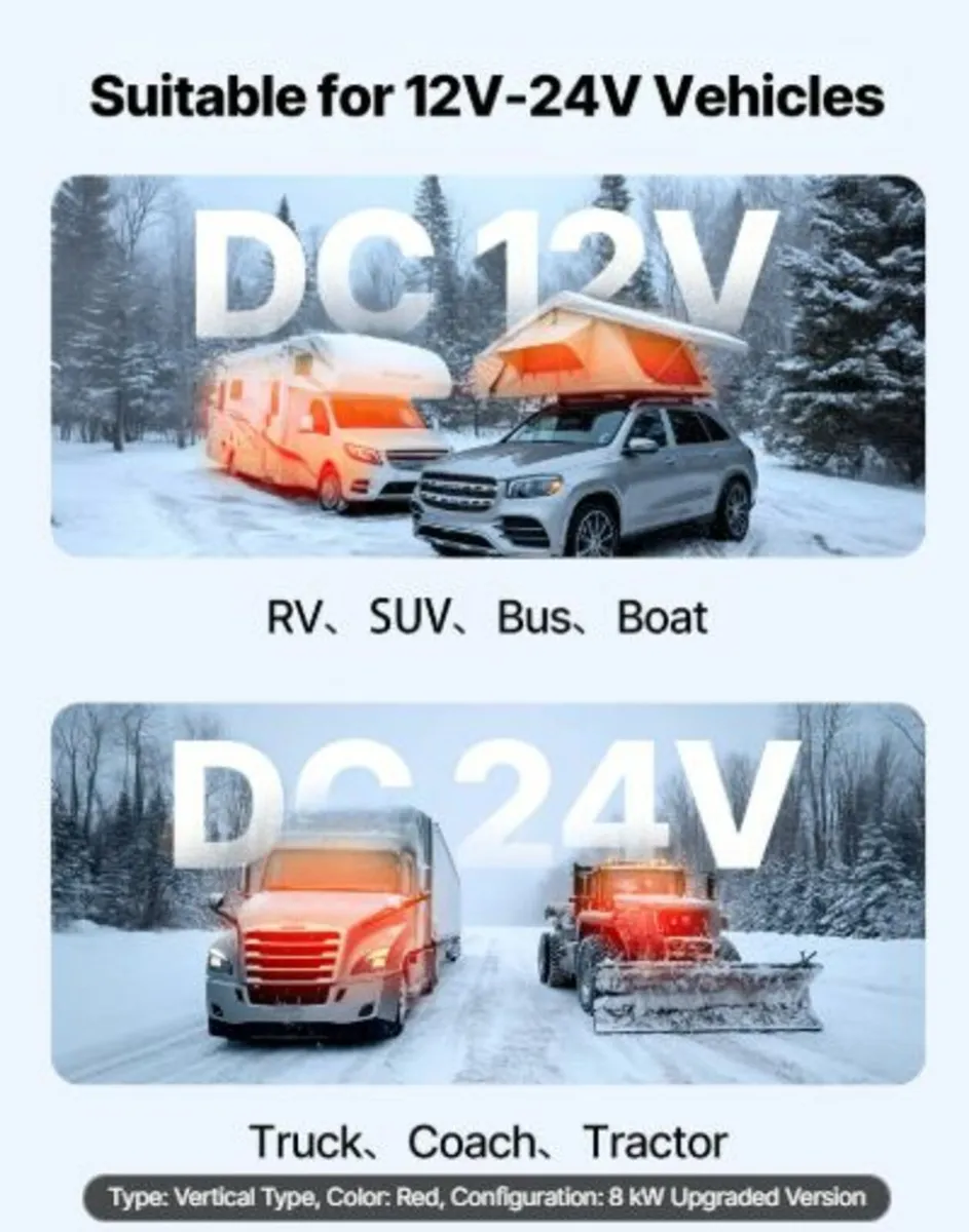 Diesel Air Heater, 12-24V 8KW, Fast Heating Diesel - Image 4