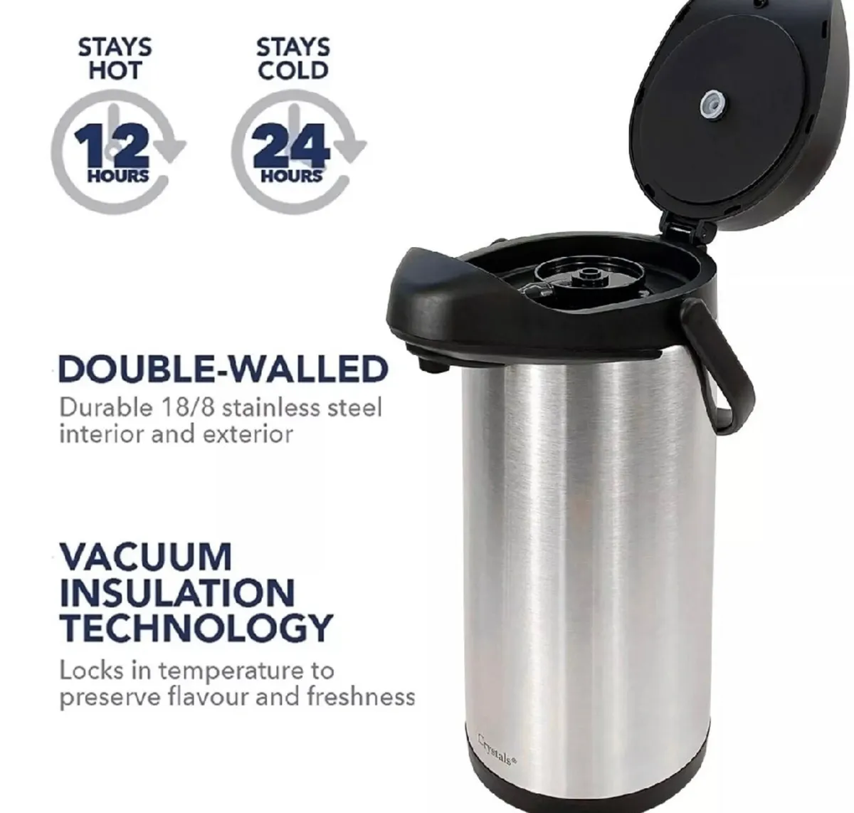 Tea or Coffee Vacuum Air Pot Flask 3 or 5litre - Image 2