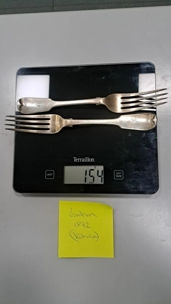Sterling silver dinner forks - 2 off - Image 2