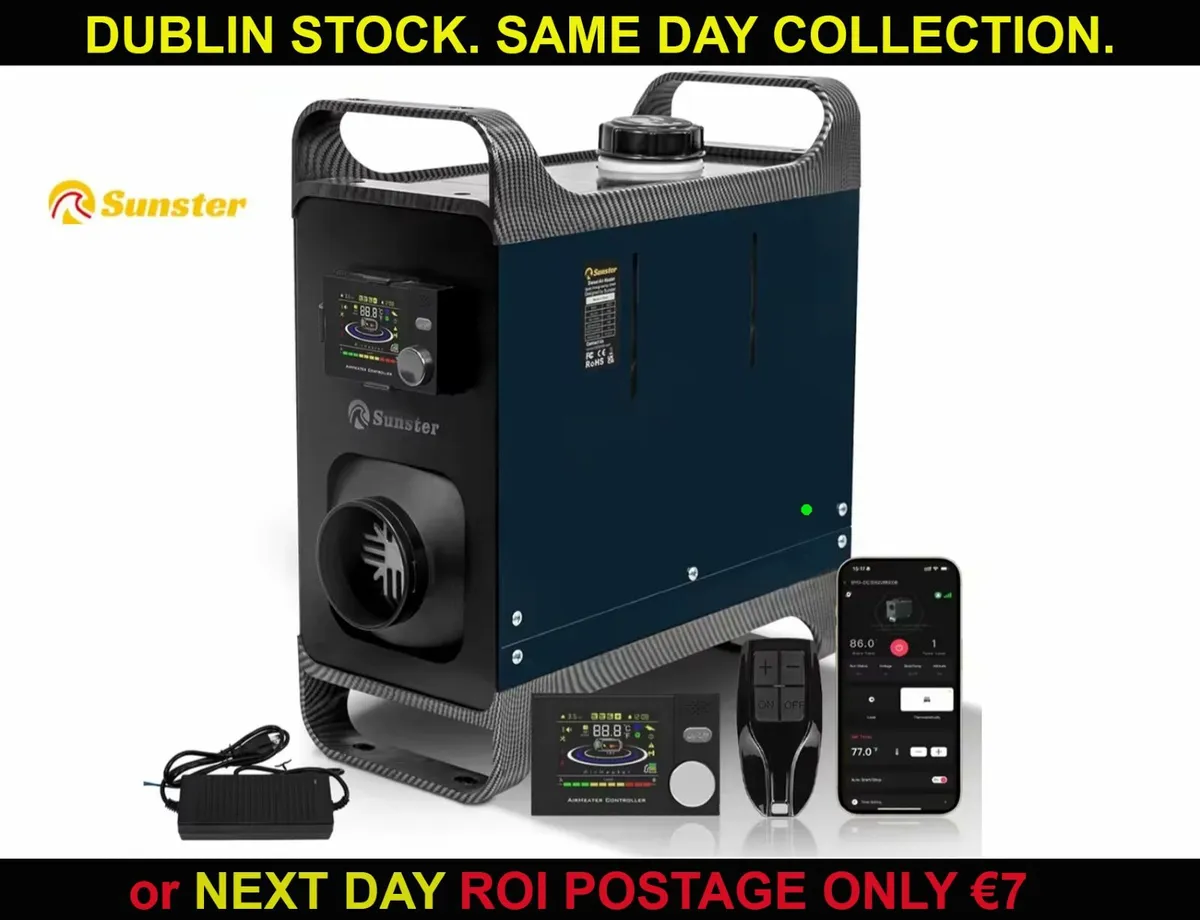 Diesel Heater 8KW with Power Supply Bluetooth App - Image 1