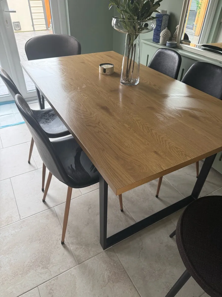 4 Faux Leather Kitchen Chairs - Image 1