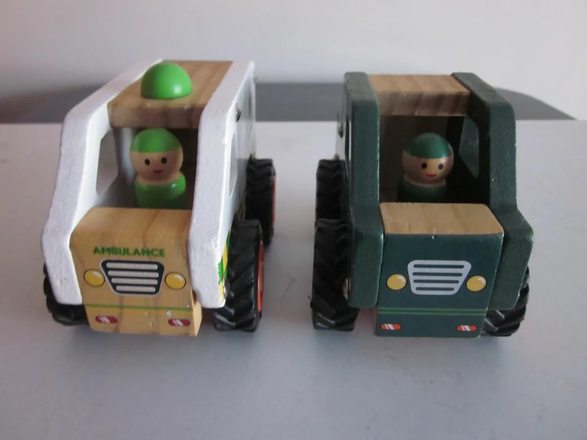 Little Town Wooden Ambulance/ Park Ranger Cars - Image 1