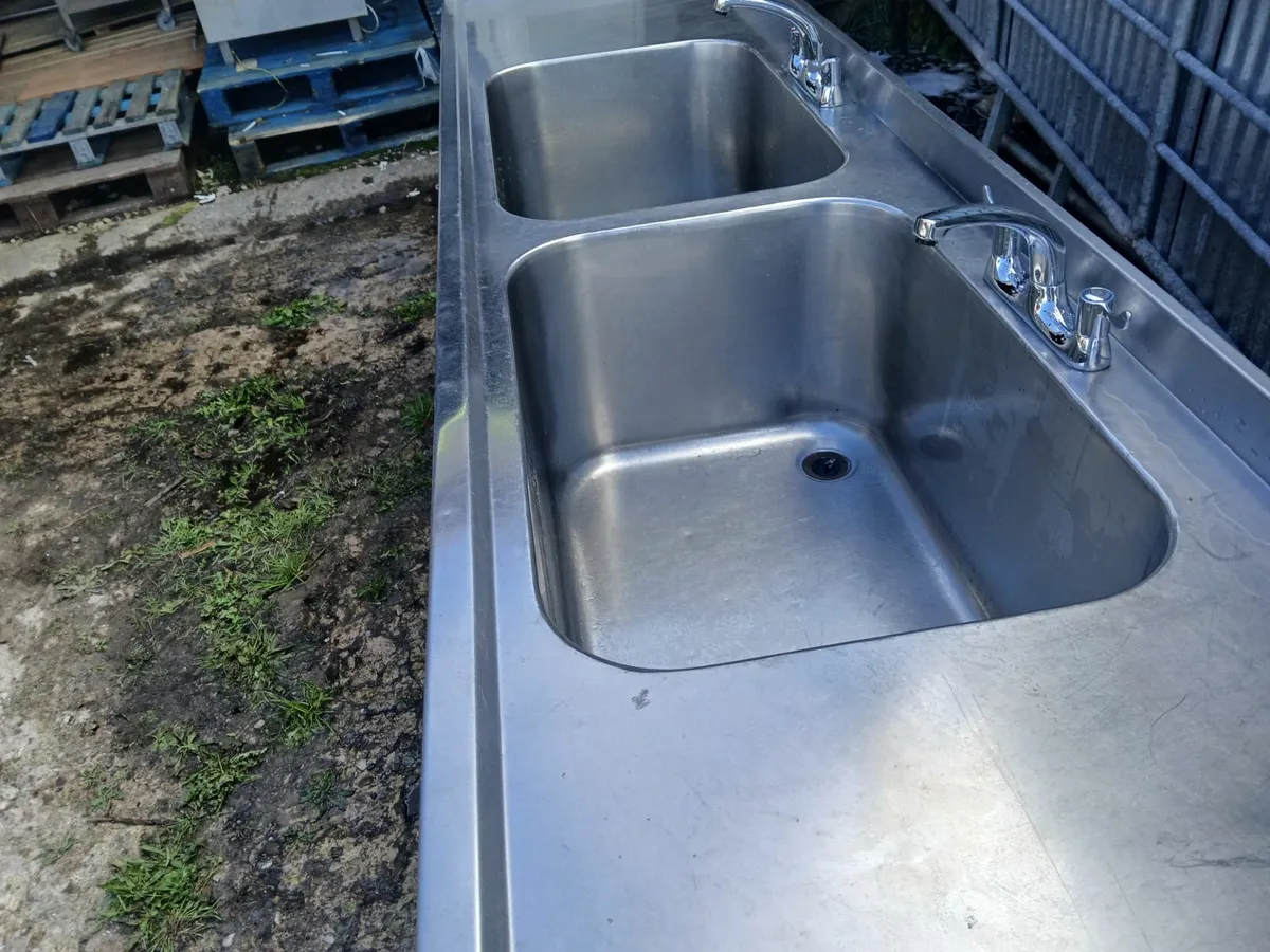 Double deep sink unit complete delivered - Image 1