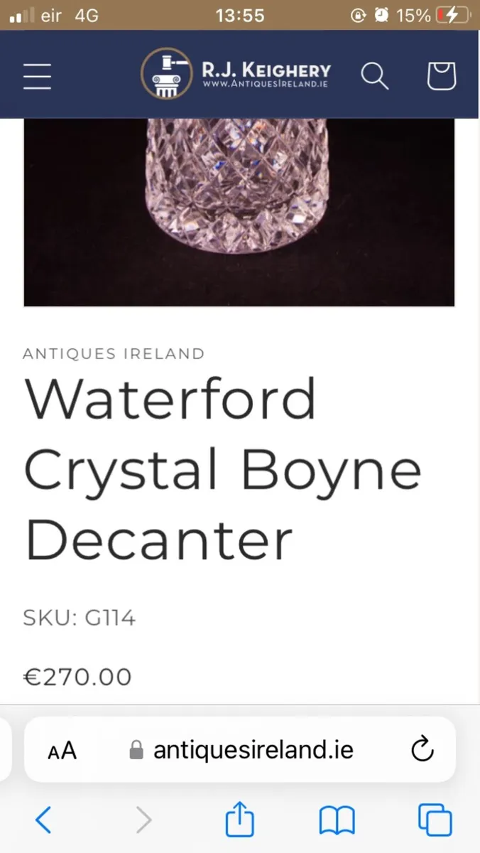Vintage Waterford Crystal Decanter - Image 2