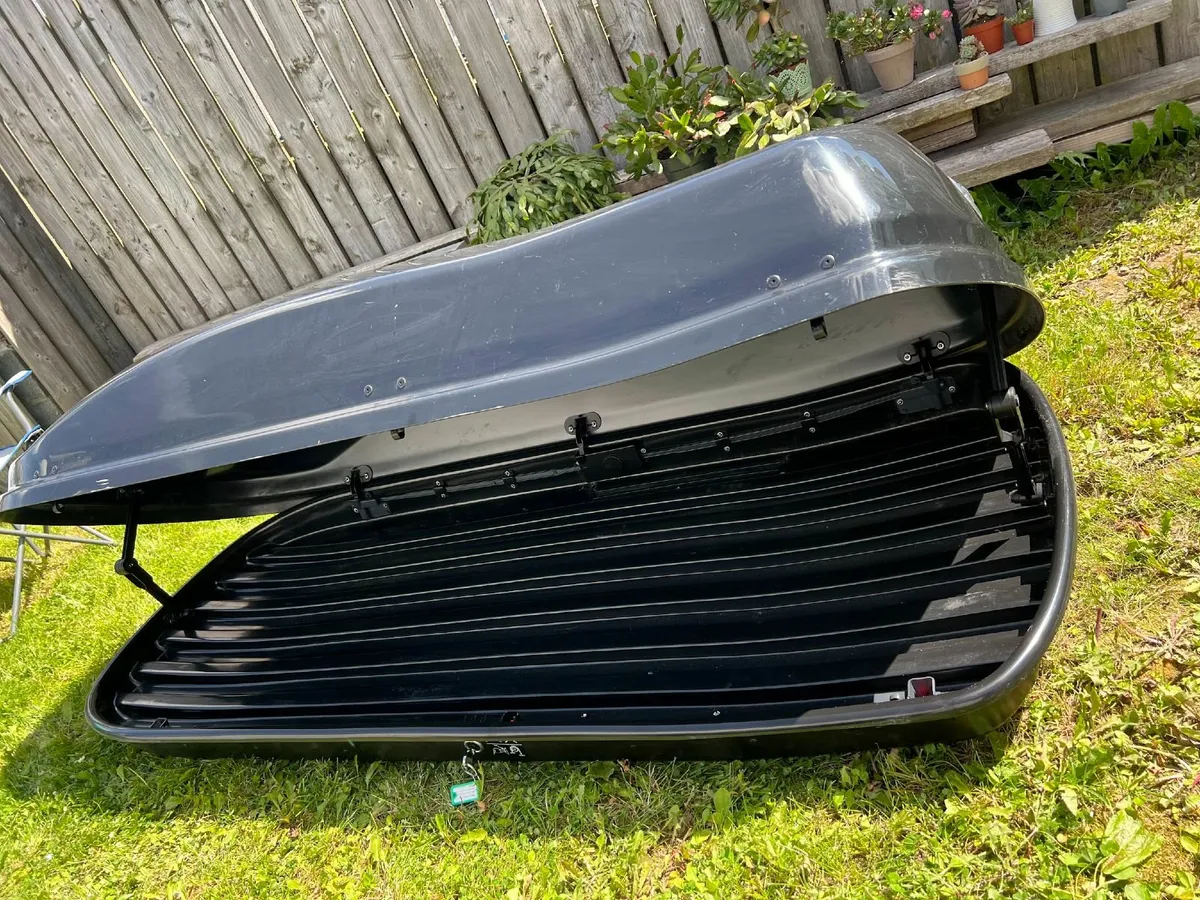 480L Black Roof Box With Quick Fixing Double Open - Image 1