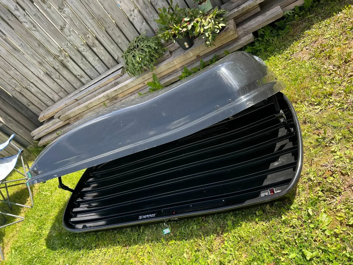 480L Black Roof Box With Quick Fixing Double Open - Image 3