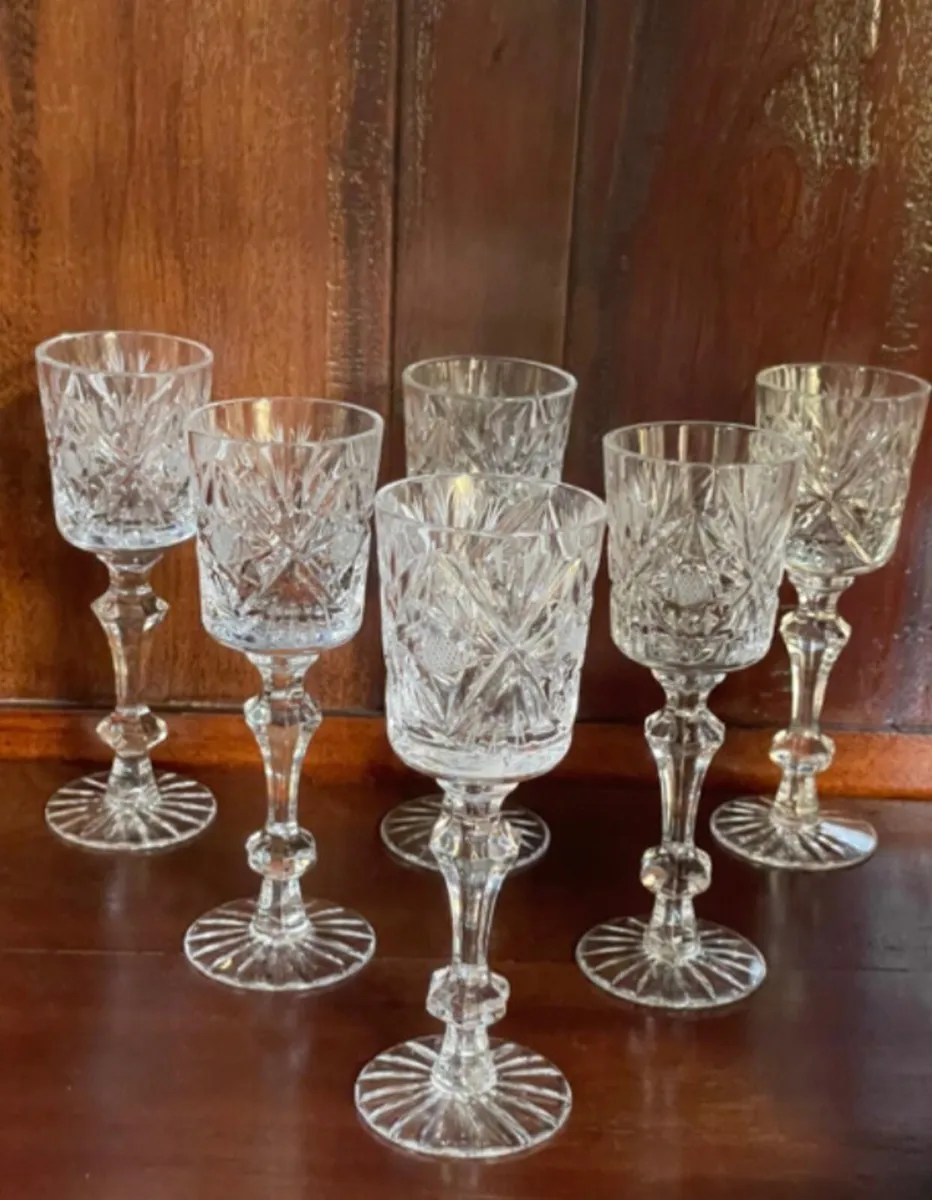 Vintage Crystal Sherry Glasses - Image 1