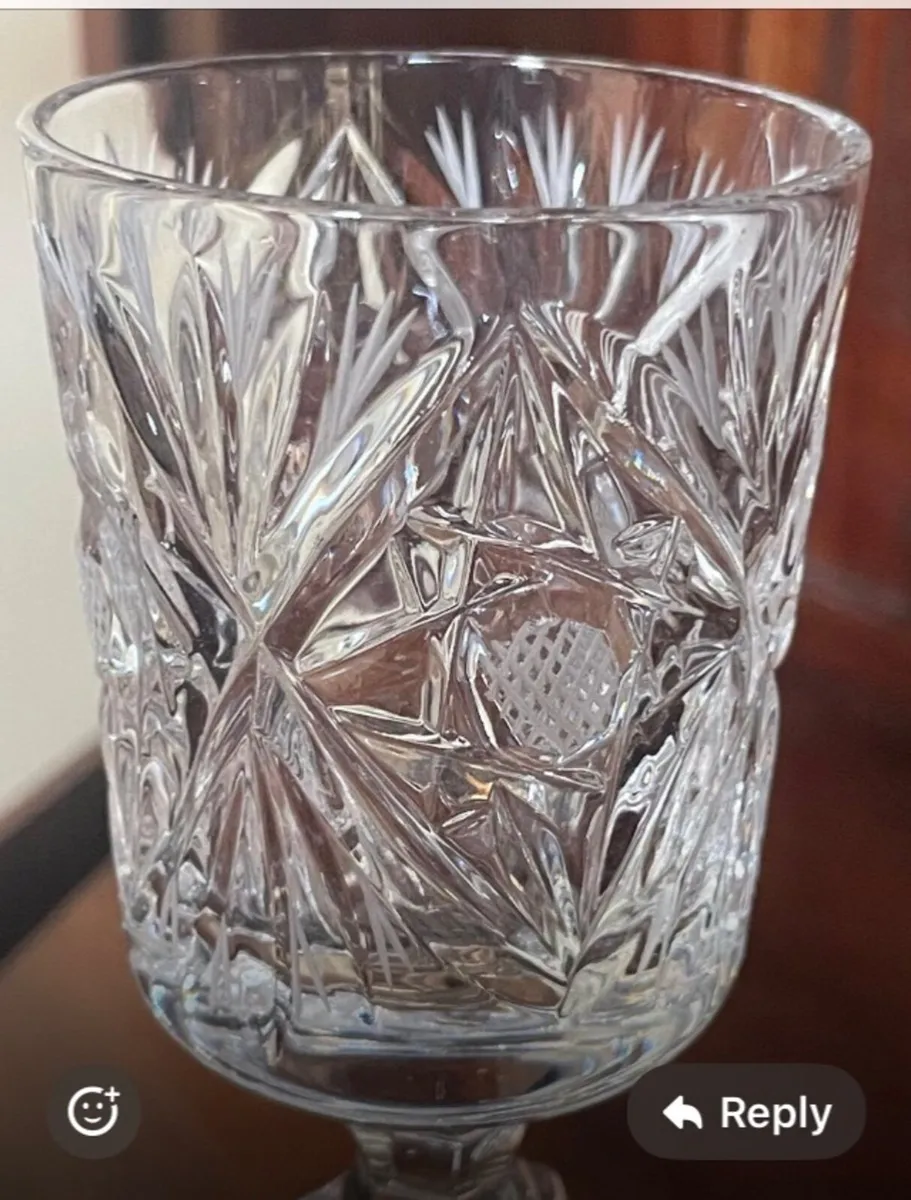 Vintage Crystal Sherry Glasses - Image 2