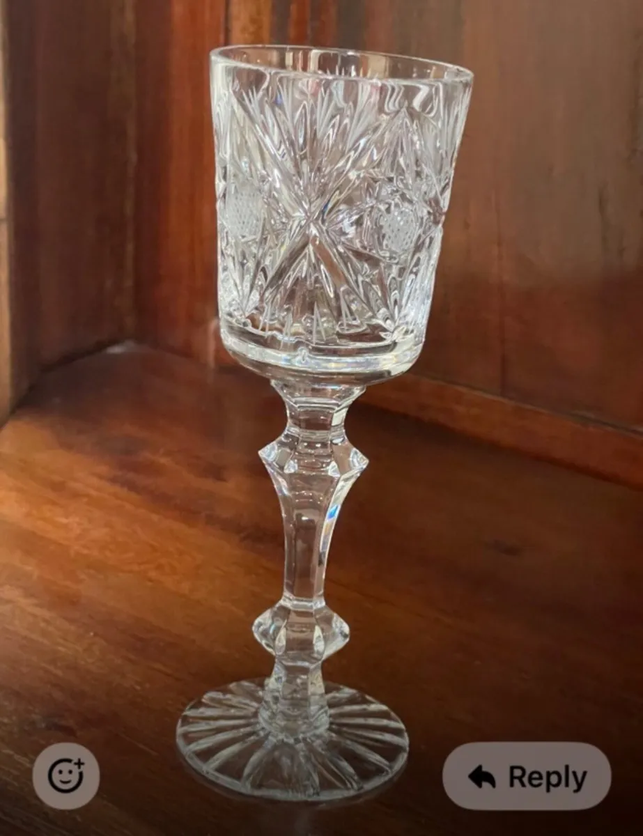 Vintage Crystal Sherry Glasses - Image 3