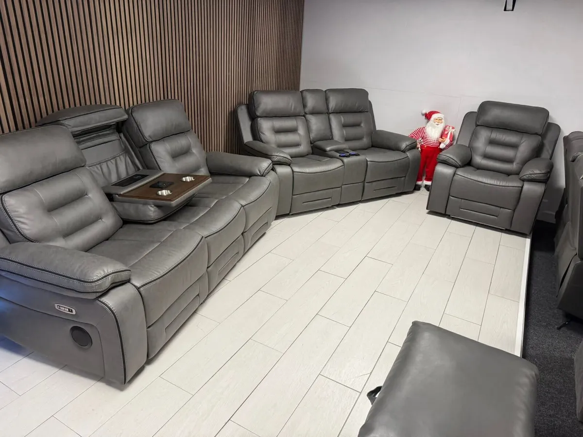 Knox 3+2 Dark Grey Electric Recliner Sofa - Image 2