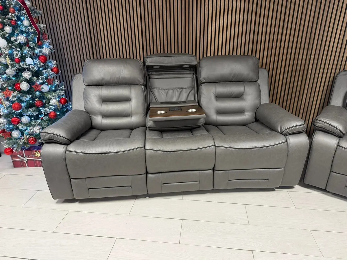 Knox 3+2 Dark Grey Electric Recliner Sofa - Image 3