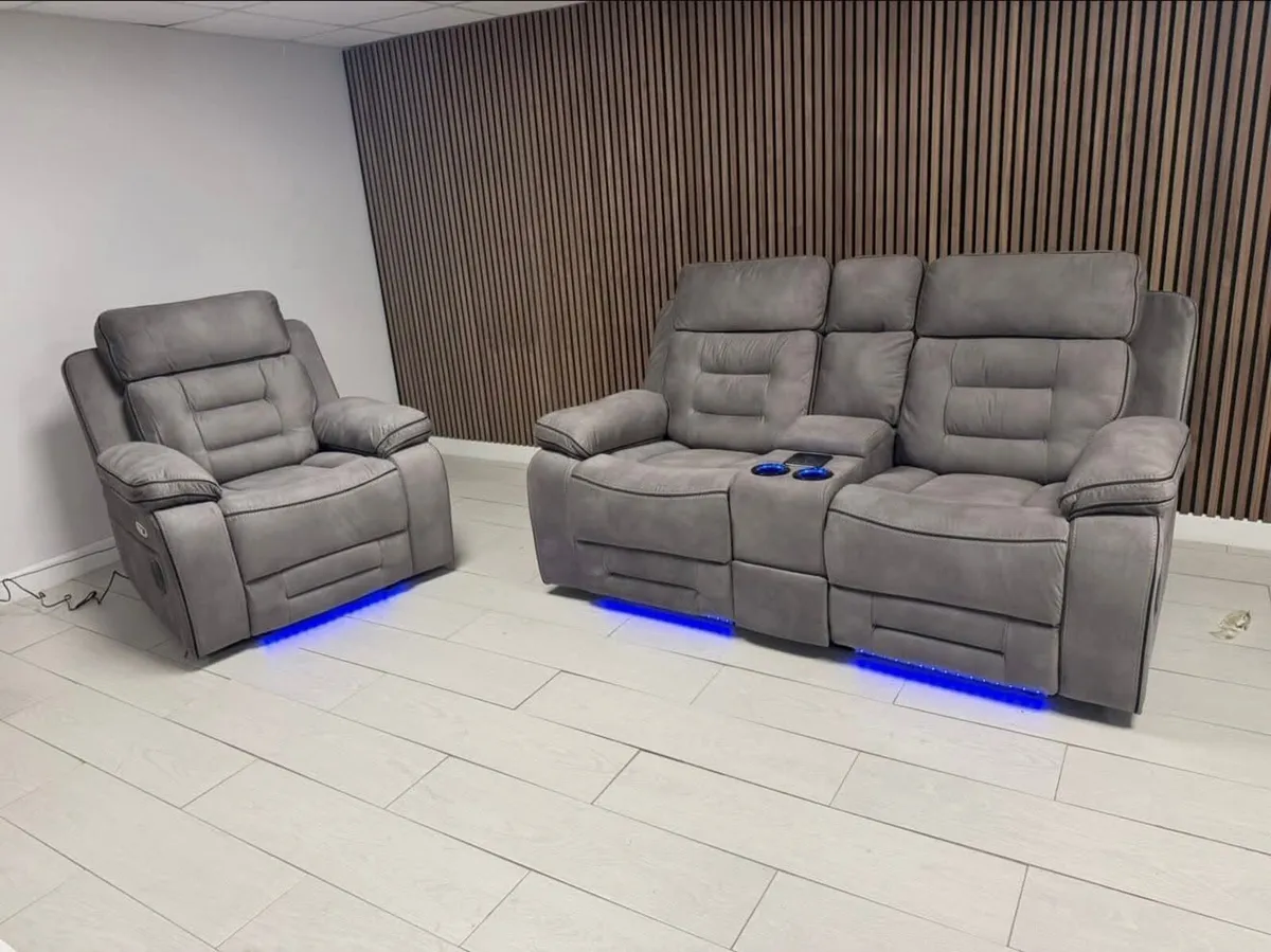 Knox 3+2 Dark Grey Electric Recliner Sofa - Image 4