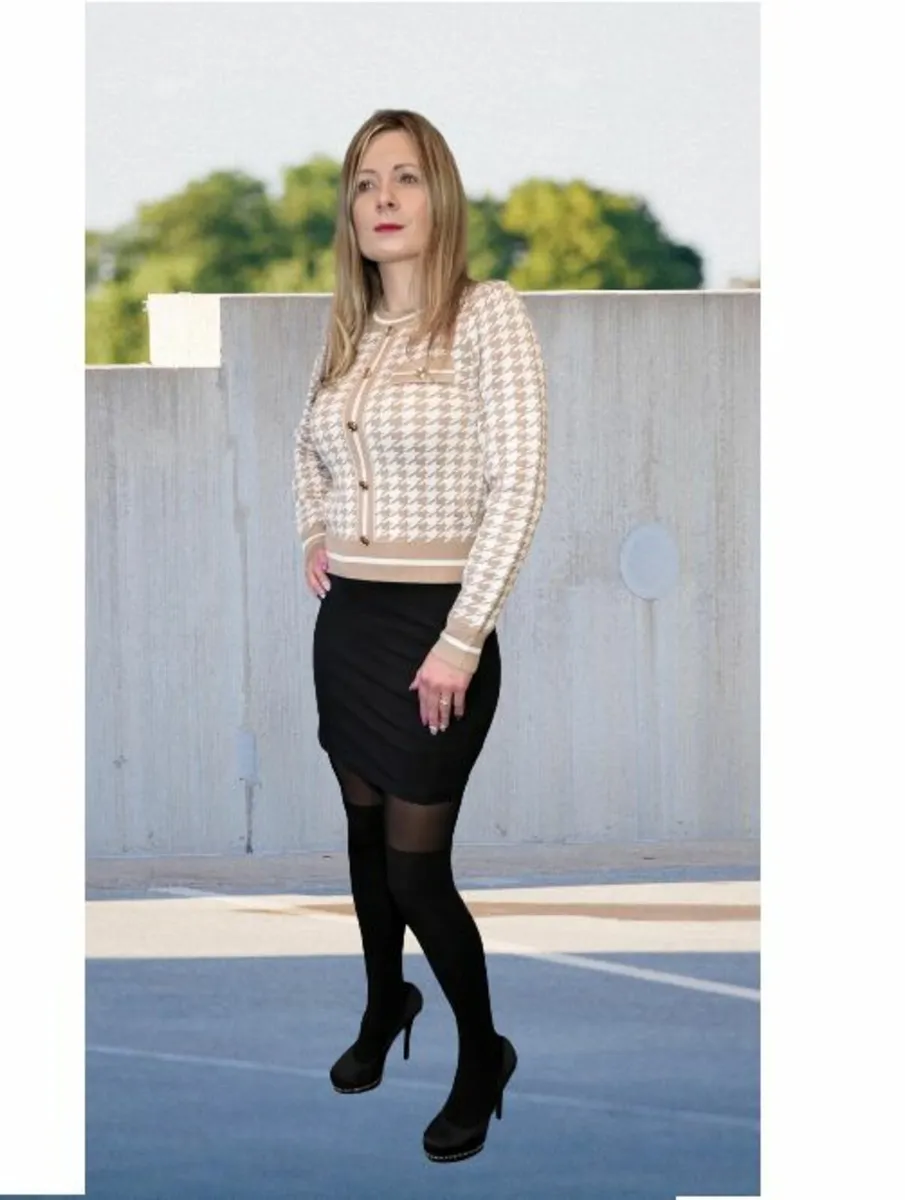 Paris beige sweater with patterns - Image 2