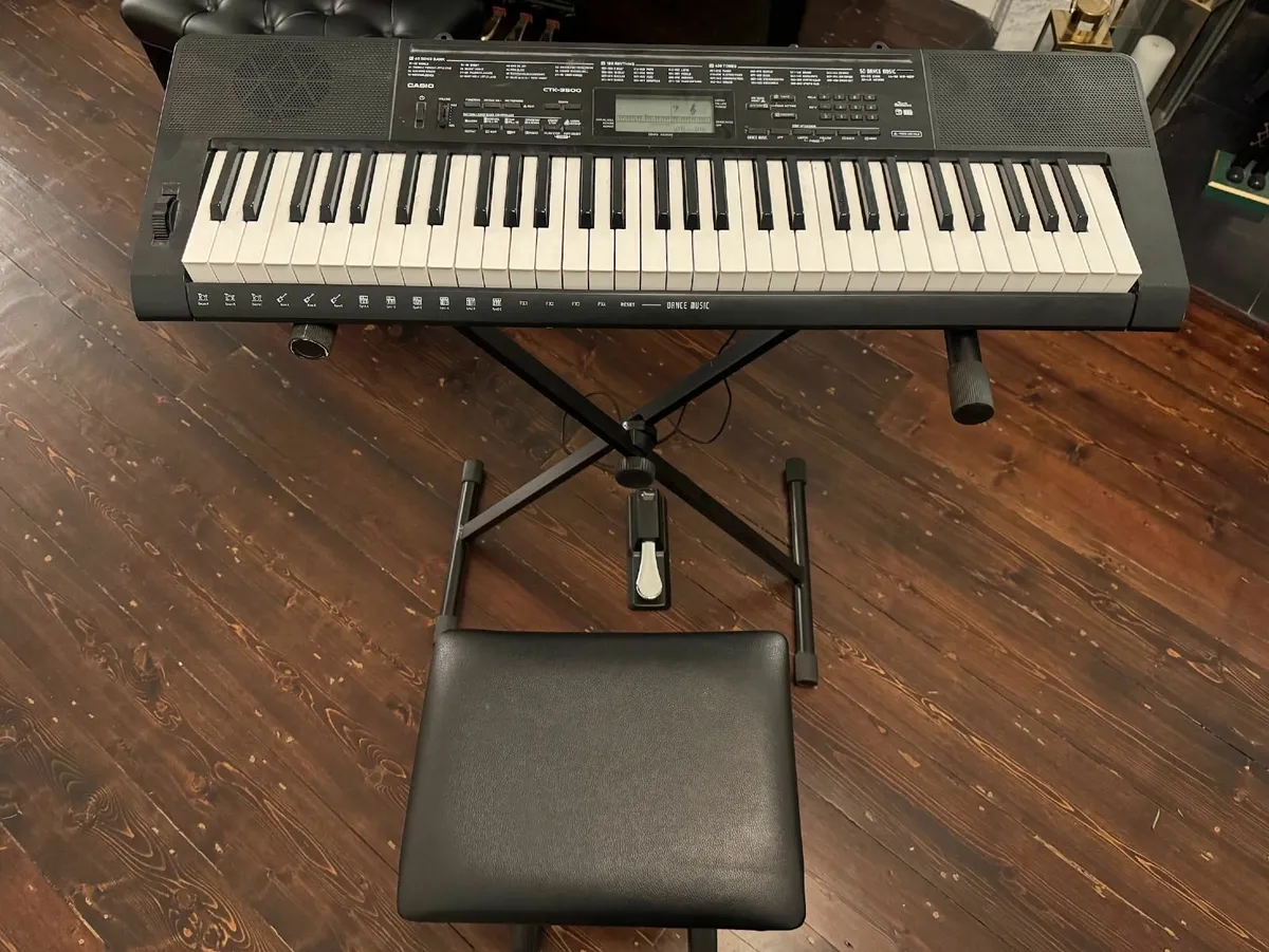 Casio CTK-3500 keyboard, stand, seat and pedal - Image 1