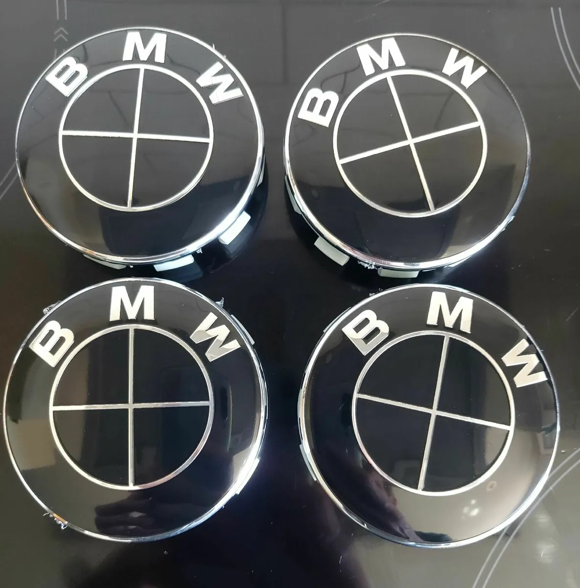 4 x New All Black BMW Caps (68mm) Free Post - Image 3