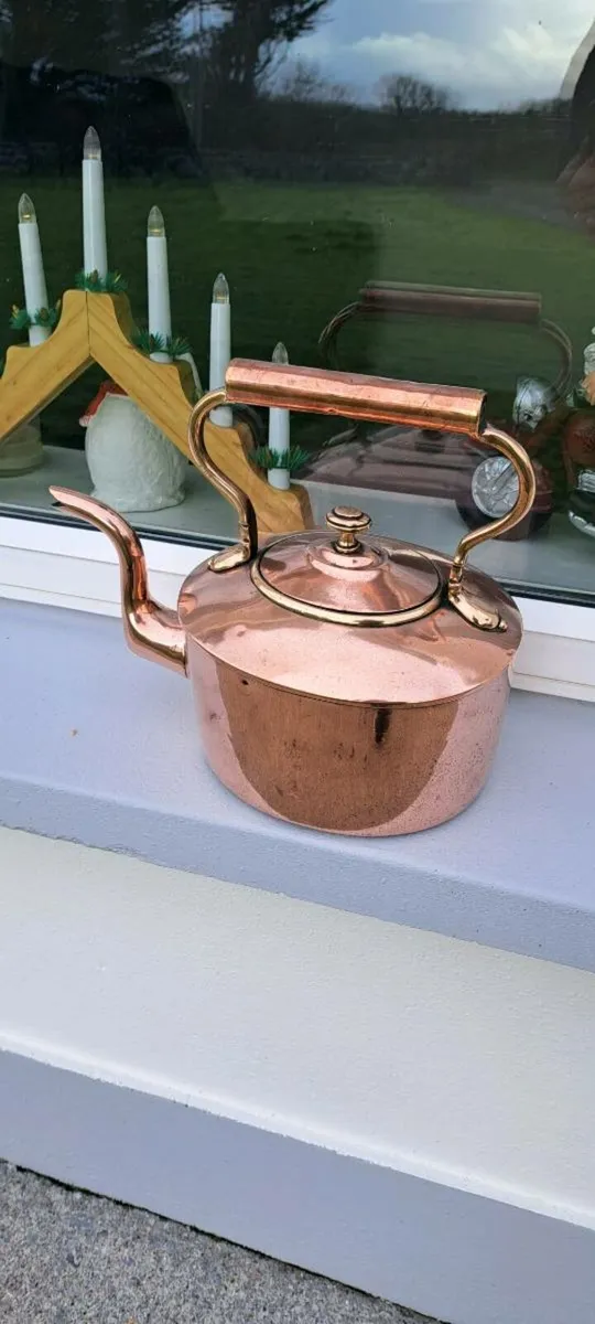 Old brass  copper kettle
