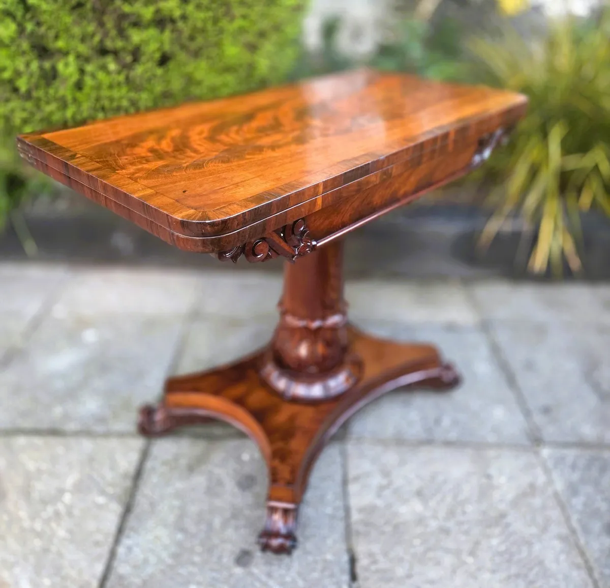Victorian Fold Over Card Table- Circa 1850 - Image 2