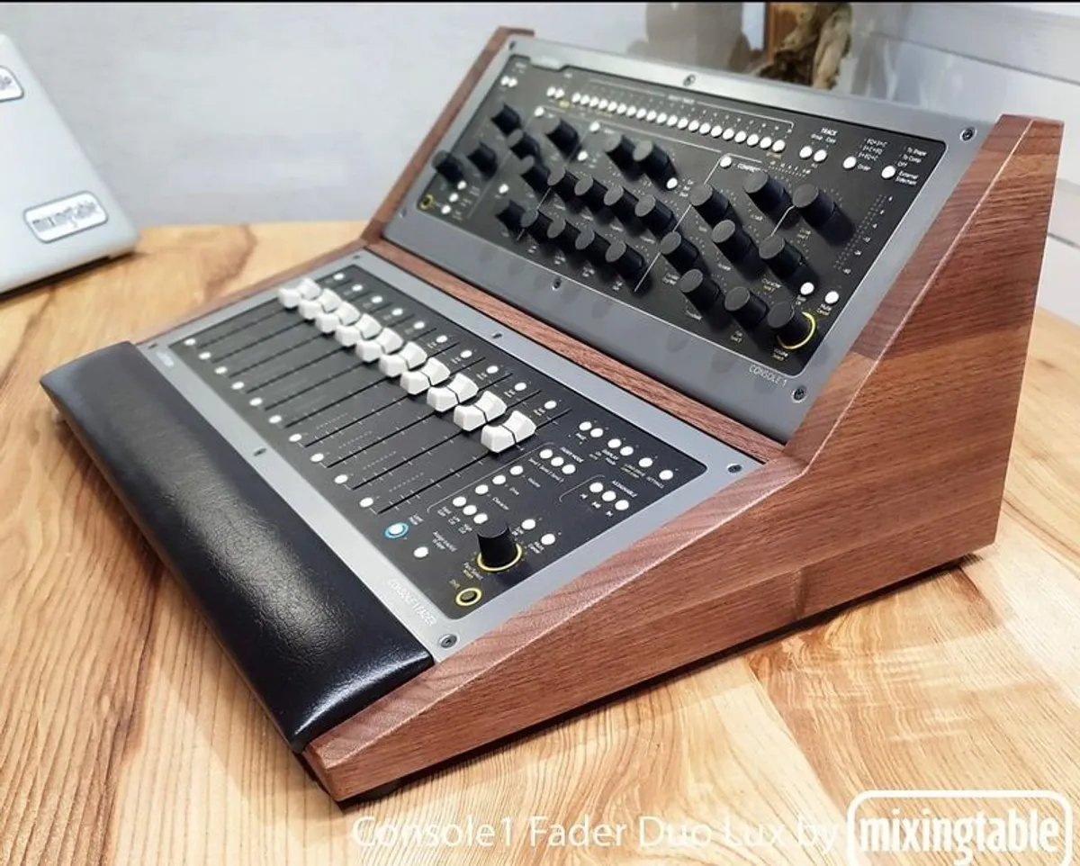 Softube Console 1 and Fader with walnut stand - Image 1