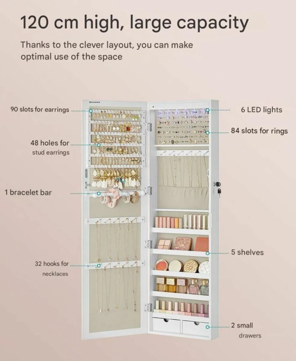New Jewelry Cabinet Wall Storage - FREE P&P - Image 2