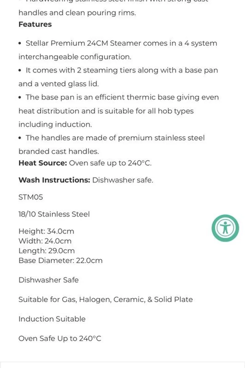 STELLAR 3 Tier Steamer & 30cm Rocktanium non stick Wok - BNWT - Image 4