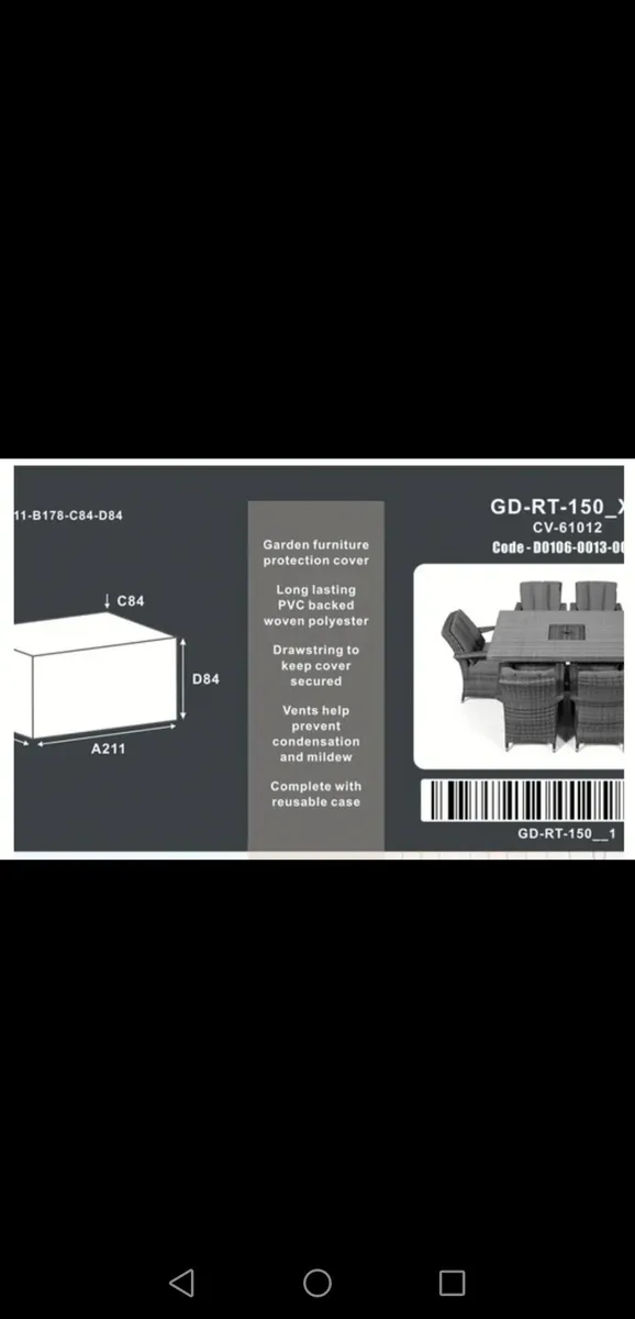 Brand New Protective Cover for Rectangular Set