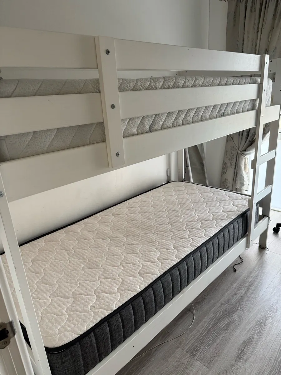 White Wooden Bunk Bed Frame - Image 2
