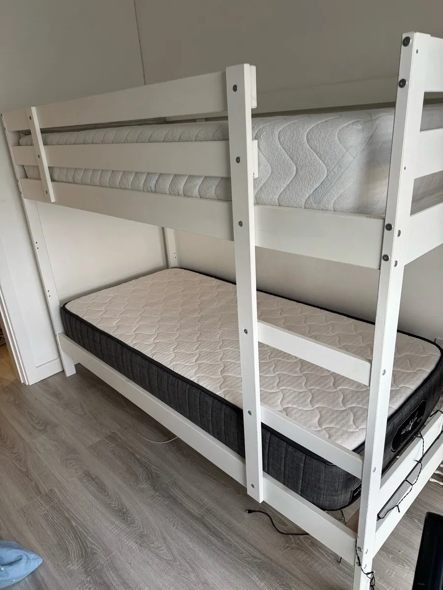 White Wooden Bunk Bed Frame - Image 3